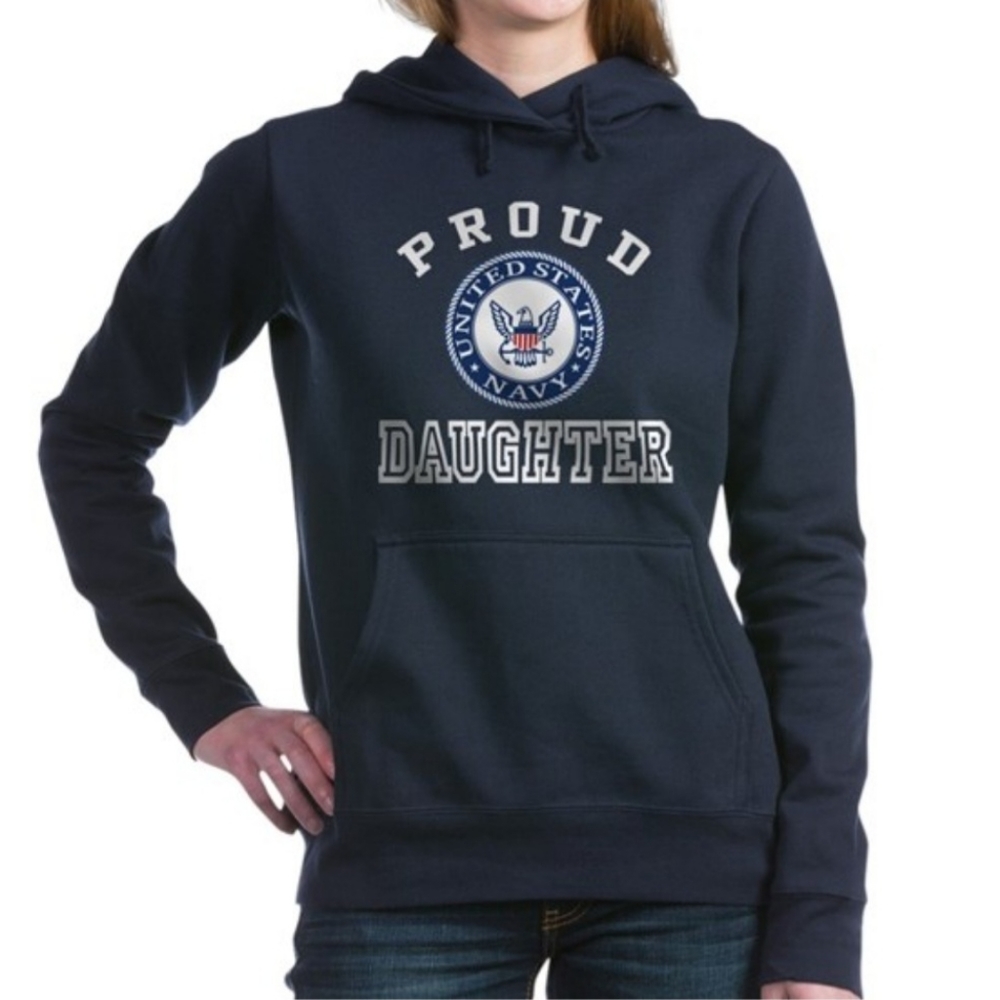 Cafe Press Proud US Navy Daughter Hoodie Hooded Sweater Women's size Small